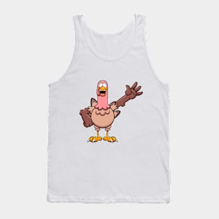 Waving Cartoon Turkey Tank Top